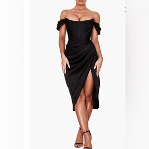 House of CB Elegant Black Evening Dress size S